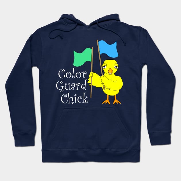 Color Guard Chick White Text Hoodie by Barthol Graphics